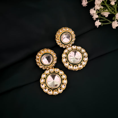 Falguni Kundan Long Necklace Set- Golden