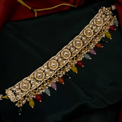 Meethika Pearl Kundan Necklace Set - Multi