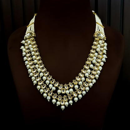 Stuti Double Layer Kundan Necklace Set - Golden