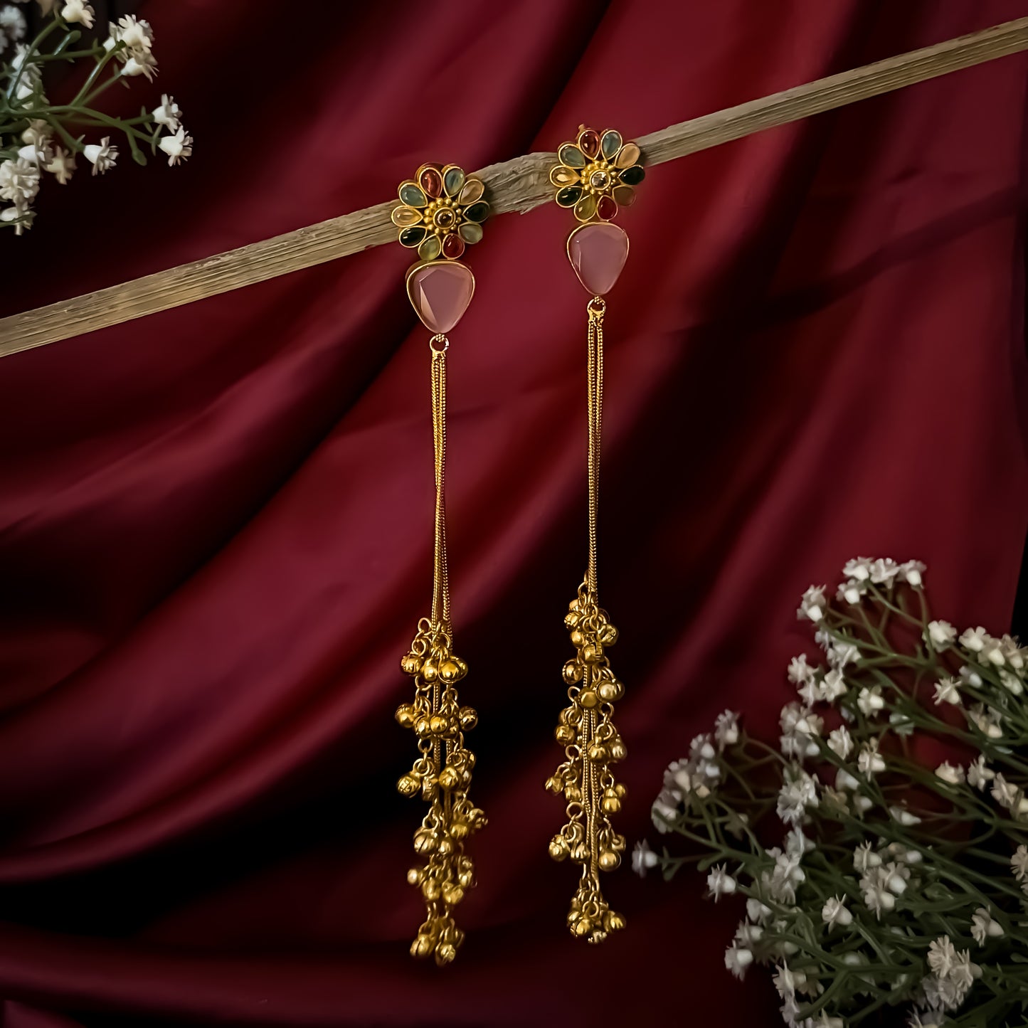 Yashika Kashmiri Brass Dejhoor Jhumka Ghungroo Earrings - Multi