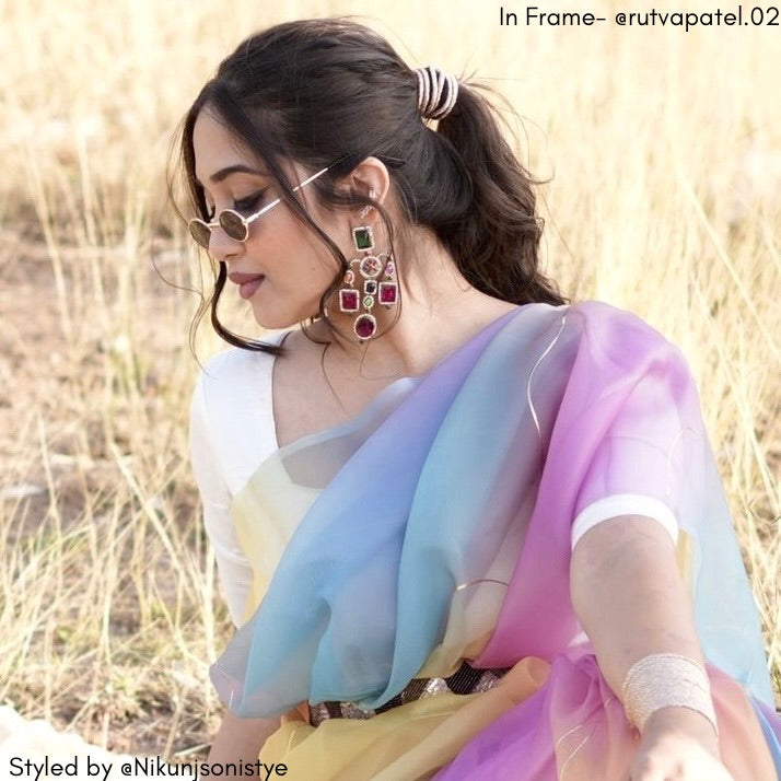 Ankita Inspired Drop Earrings - Multi Color
