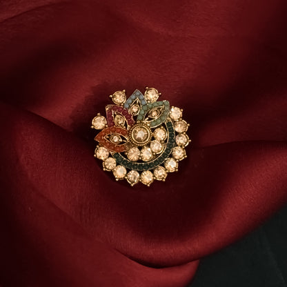 Aahira Jadau Adjustable Ring - Multi