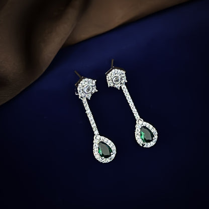 Emerald Green Laila American Diamond Necklace Set
