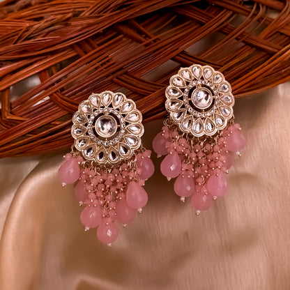 Myra Kundan Chandbali - Baby Pink