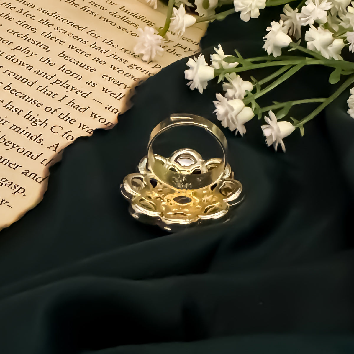 Saanvi Dabi kundan Adjustable Ring
