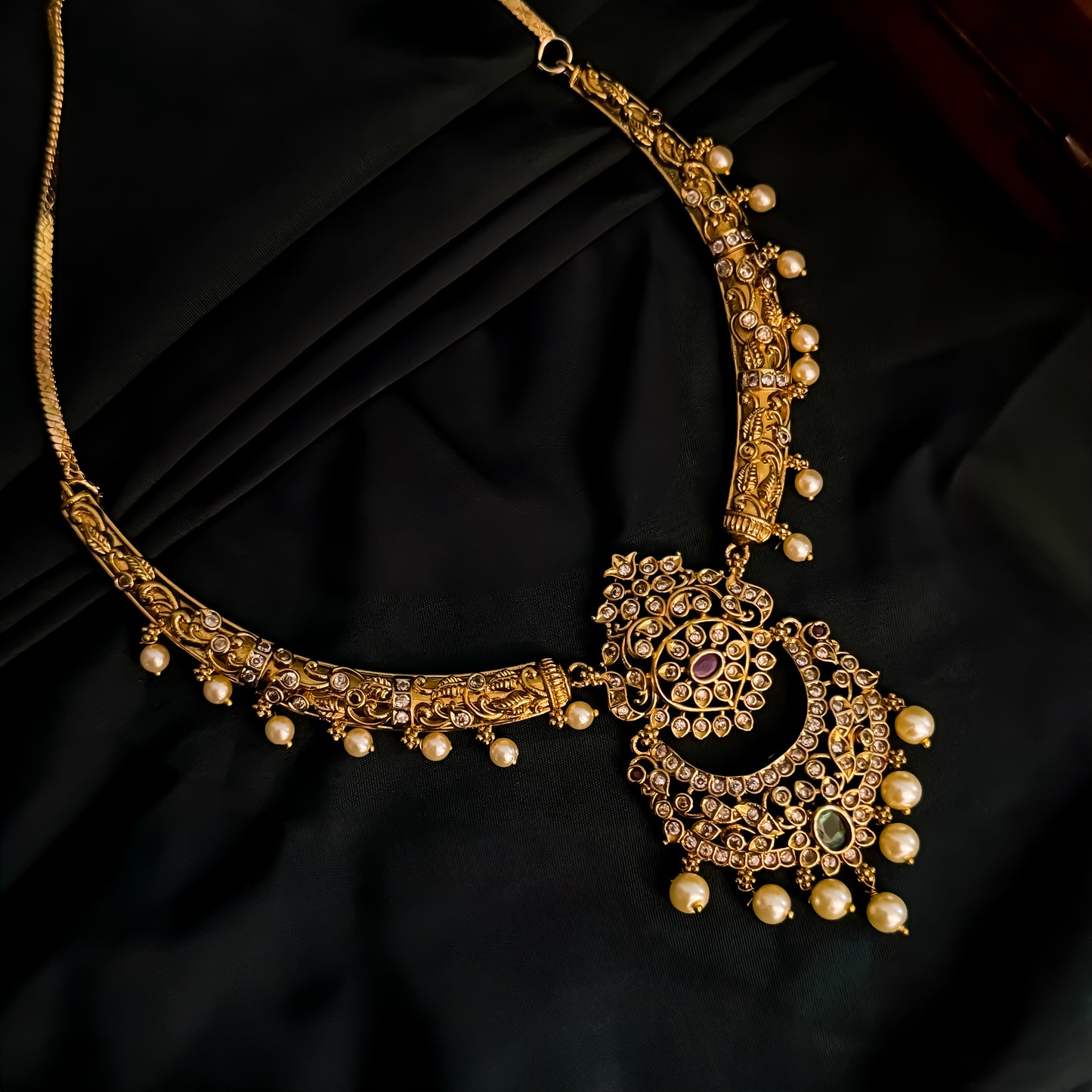 Kesariya Hasli AD Necklace Set