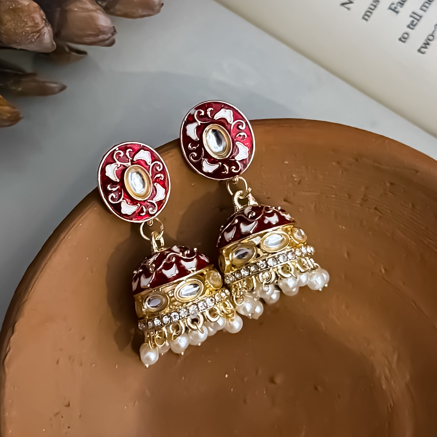 Malishka Meenakari Hasli Necklace Set - Maroon