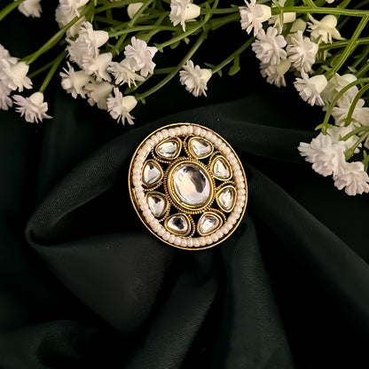 Trisha Dabi kundan Adjustable Ring