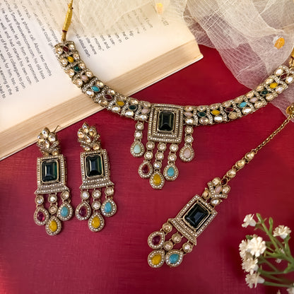 Multi Shehneel Kundan Choker Necklace Set