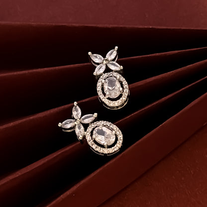 Grace American Diamond Stud Earrings - Crystal White