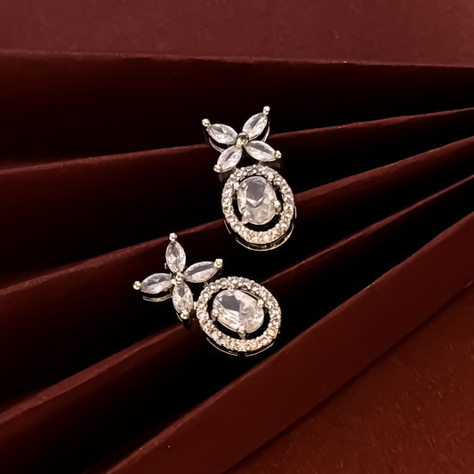 Grace American Diamond Stud Earrings - Crystal White