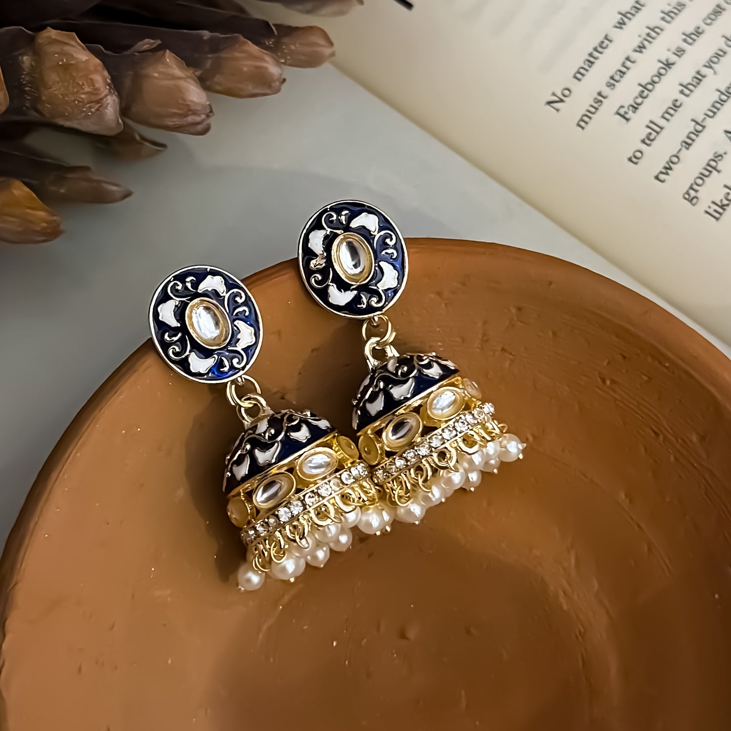 Malishka Meenakari Hasli Necklace Set - Royal Blue