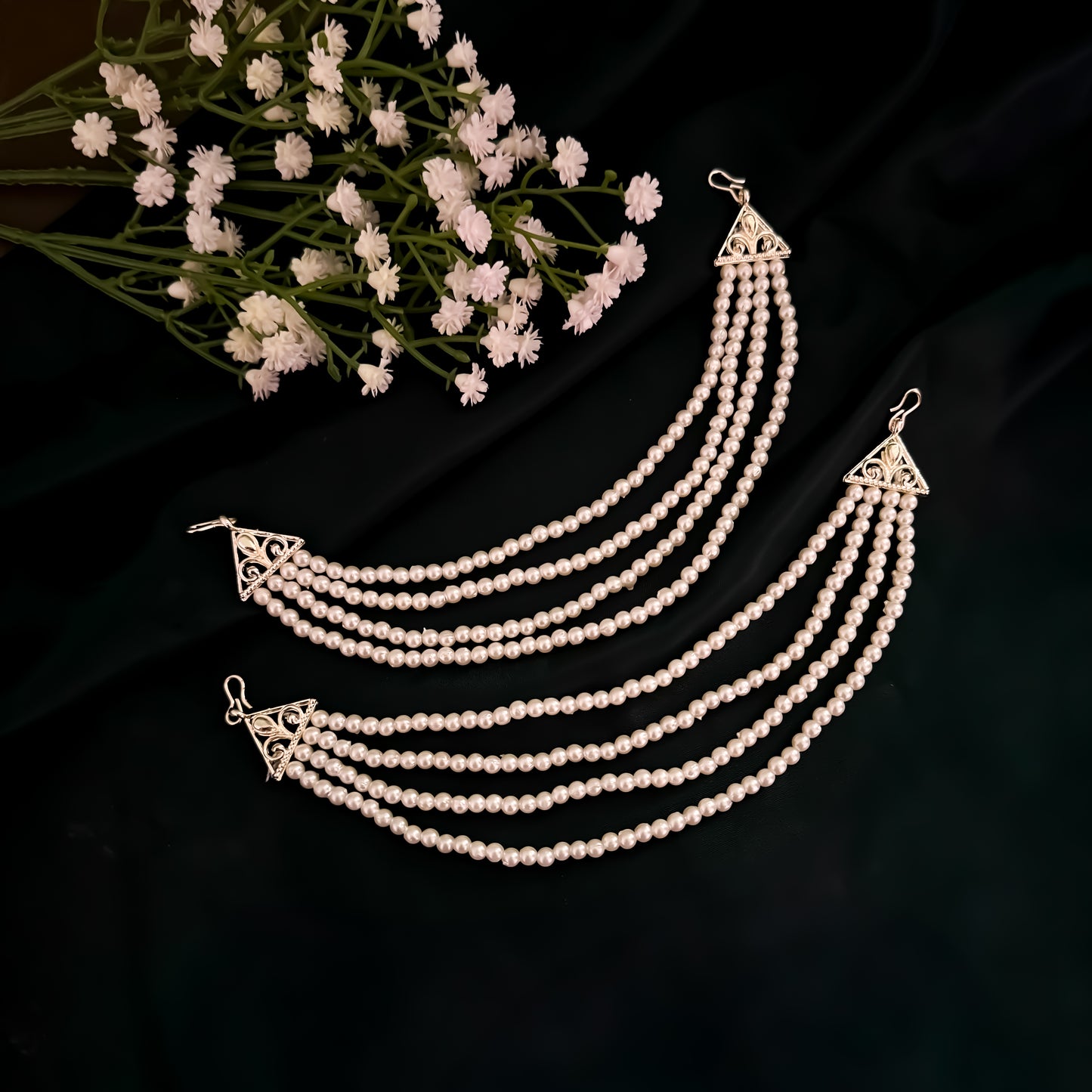 Tayani Pearl Detachable Earchains - Golden