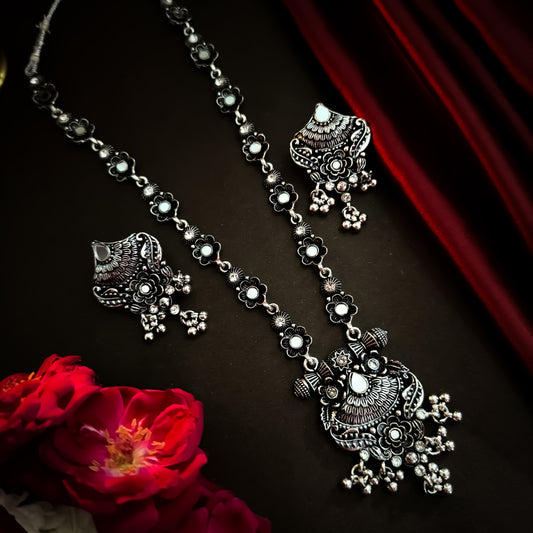 Shalini Mirror Long Necklace Set