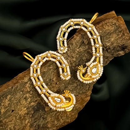 Sandhya Premium Kashmiri Brass Earcuff Earrings - Golden