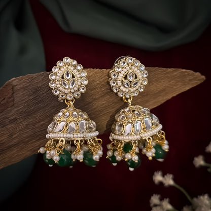 Shameena Premium Kundan Necklace Set - Green
