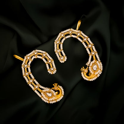 Sandhya Premium Kashmiri Brass Earcuff Earrings - Golden