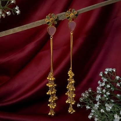 Yashika Kashmiri Brass Dejhoor Jhumka Ghungroo Earrings - Multi