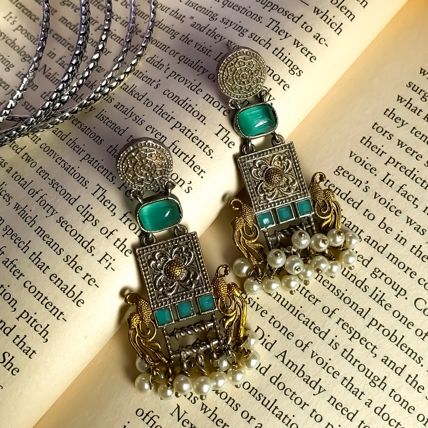 Nandini SLA Brass Earrings - Turquoise