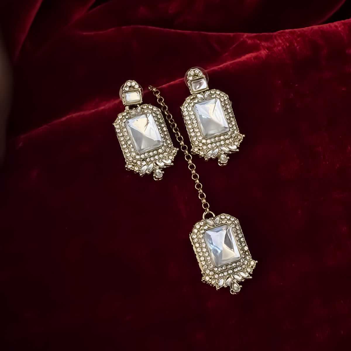 Golden Rumina Double Layer Necklace Set