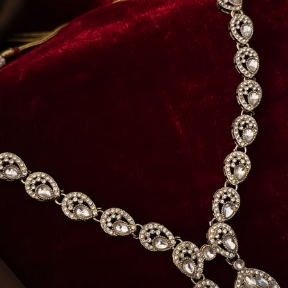 Golden Dhrishya Kundan Necklace Set