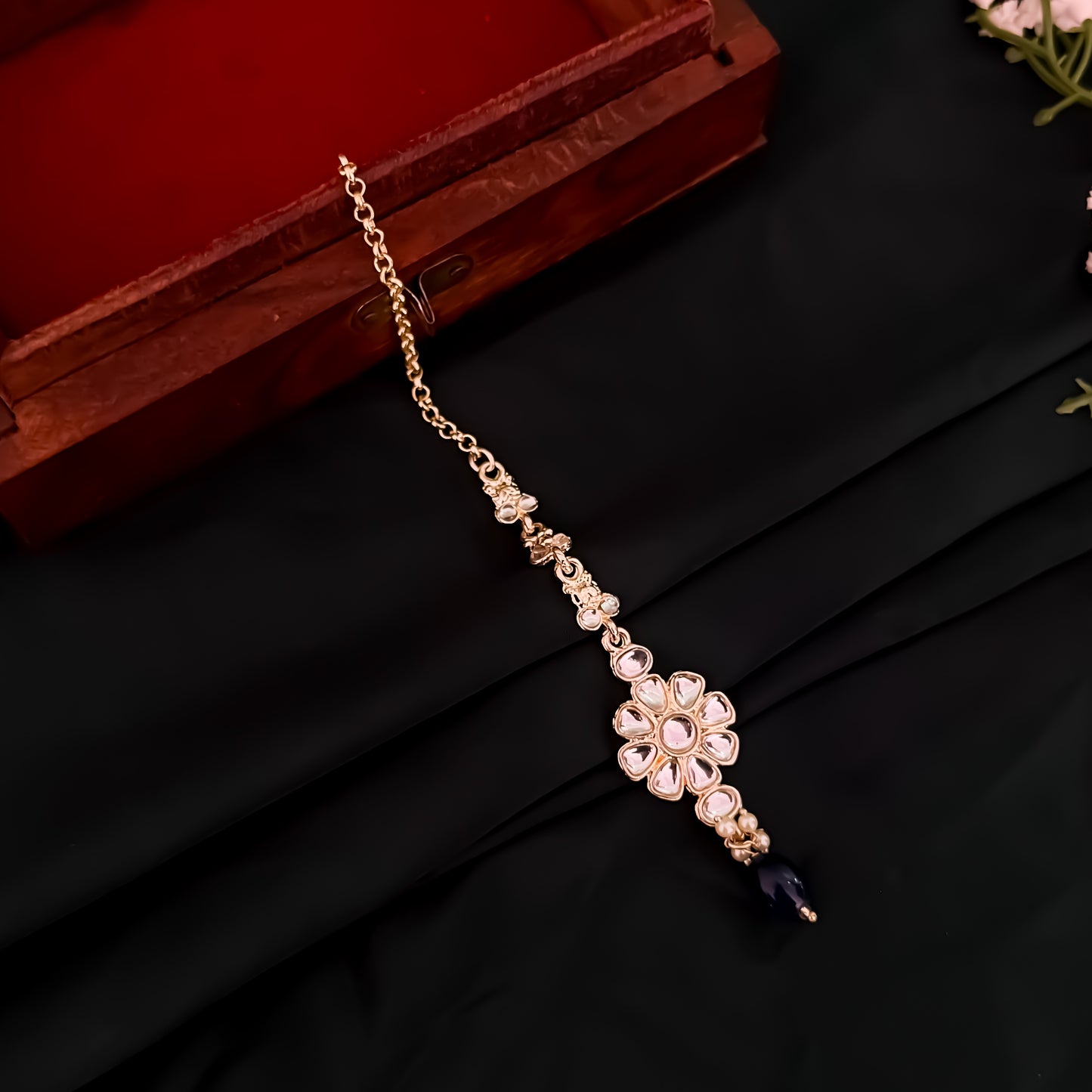 Antara Dabi Kundan Neckalce set - Blue