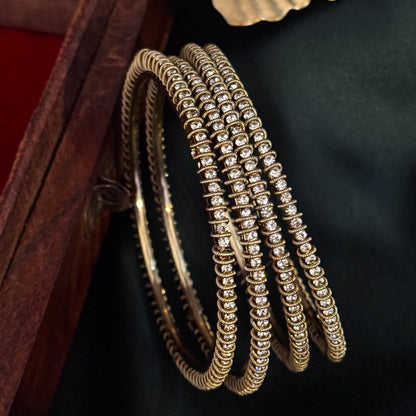 Lavanya Premium AD Bangles Golden (Set of 4)
