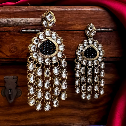 Darshana Chandbali Earrings- Black