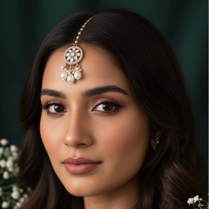 (𝑷𝑹𝑬-𝑶𝑹𝑫𝑬𝑹) 𝑫𝒊𝒔𝒑𝒂𝒕𝒄𝒉 𝒊𝒏 𝟑 𝒅𝒂𝒚𝒔 
Kashish Jadau Mirror Jhumka Earrings with Sahara/Earchains - Golden