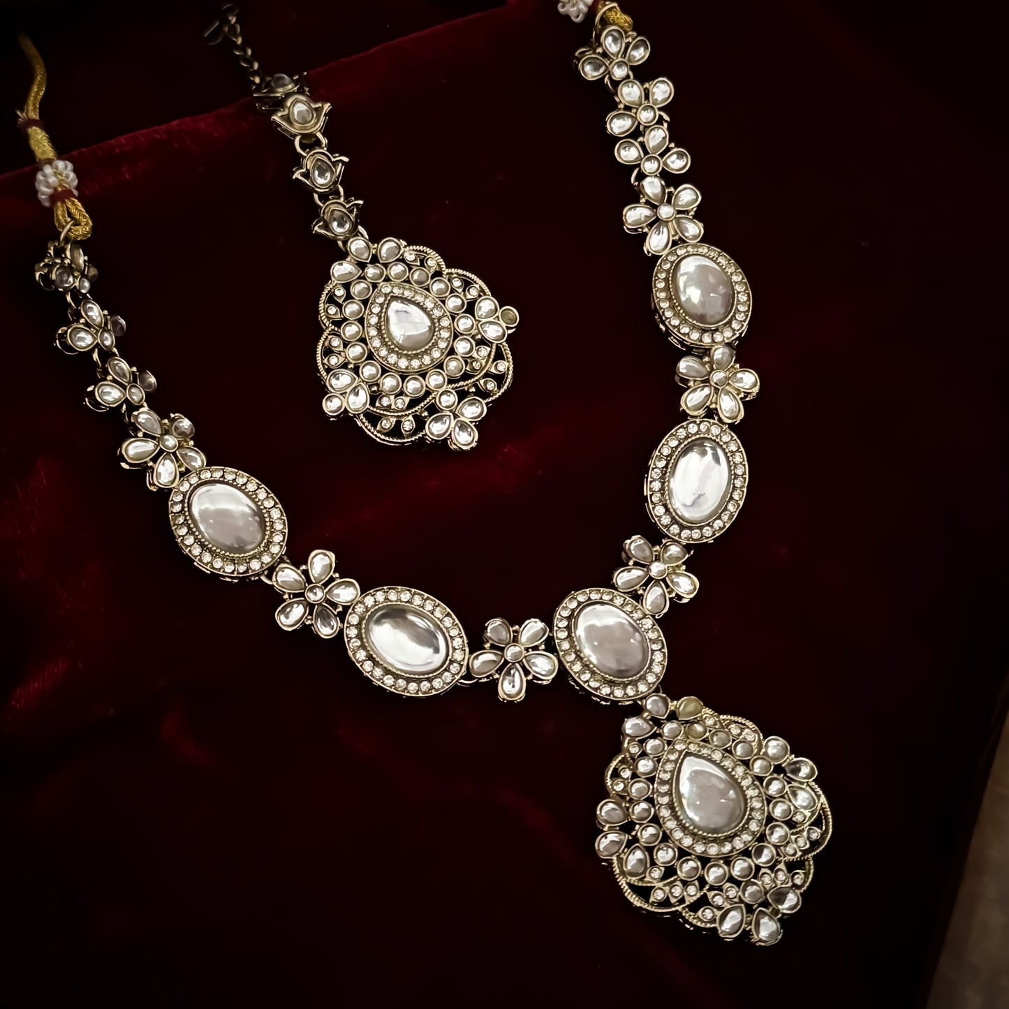 Vanshika Designer Zircone Golden Necklace Set