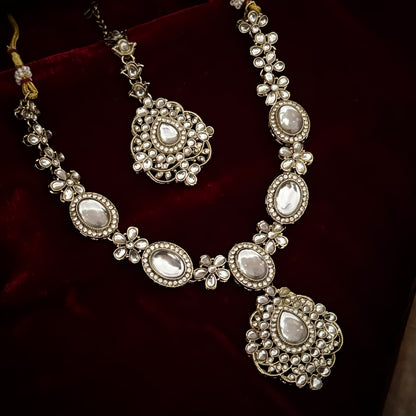 Vanshika Designer Zircone Golden Necklace Set