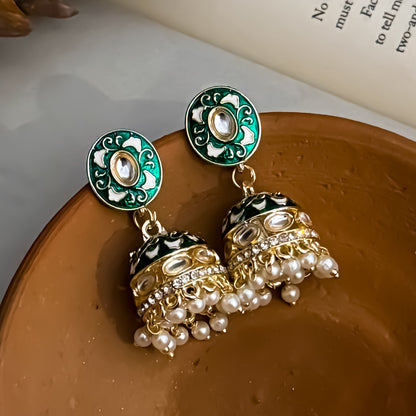 Malishka Meenakari Hasli Necklace Set - Green