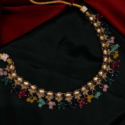 Kusha Reverse AD Sleek Necklace Set - Multi