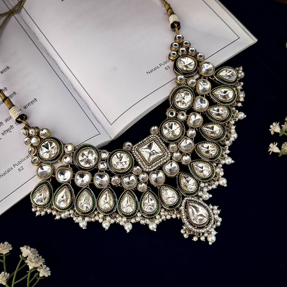 Golden Gauri Premium Bridal Necklace Set