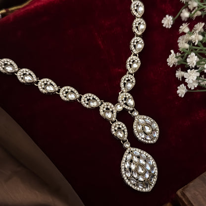 Golden Dhrishya Kundan Necklace Set