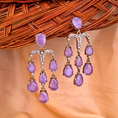 Sharon Chandelier Dangler Earrings - Lavender