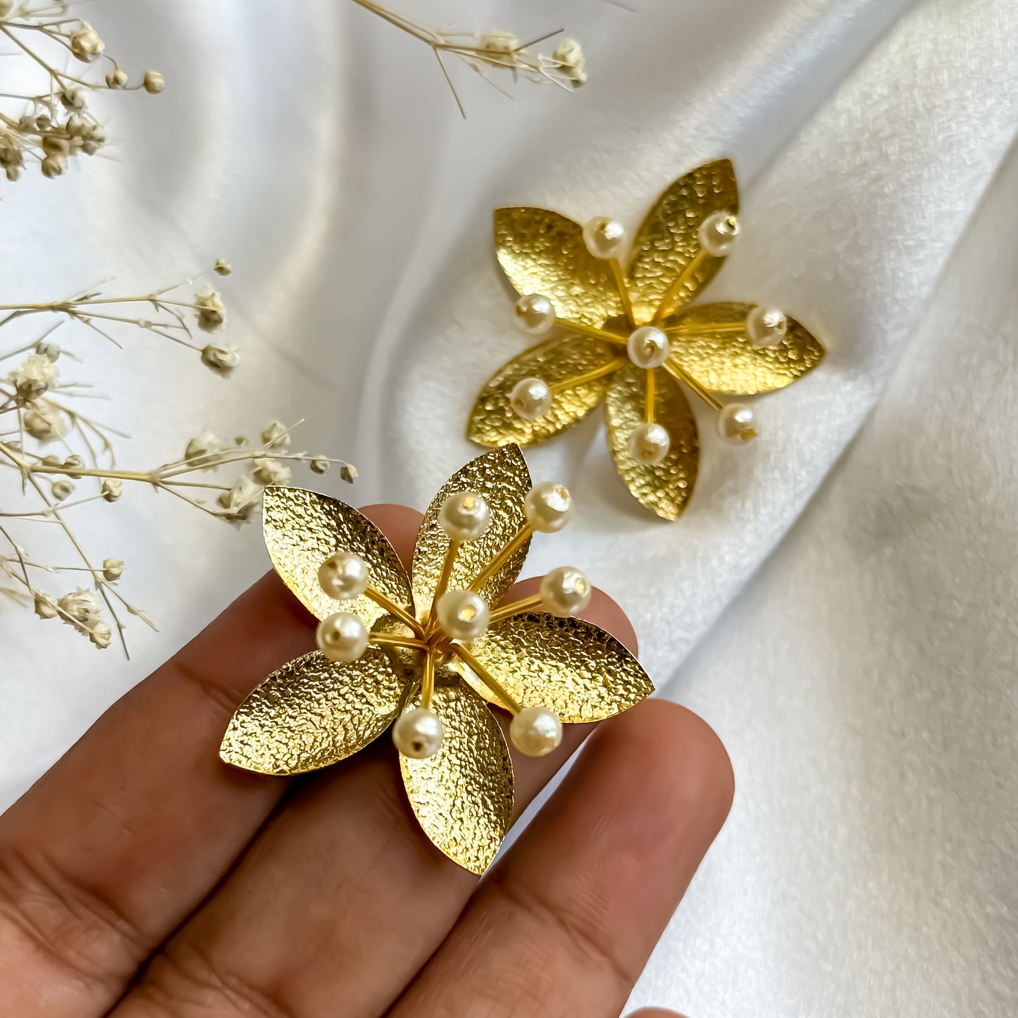Unique Floral Handcrafted Brass Earrings