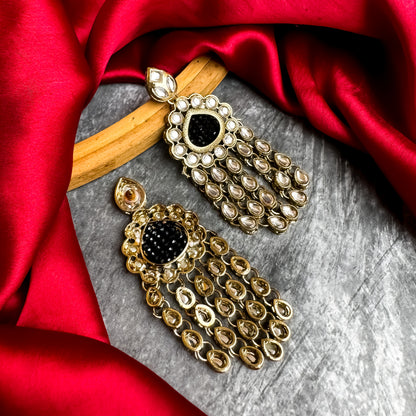 Darshana Chandbali Earrings- Black