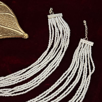 Iyanka 10 Layer Pearl Bahubali Detachable Earchains/Sahara - Golden