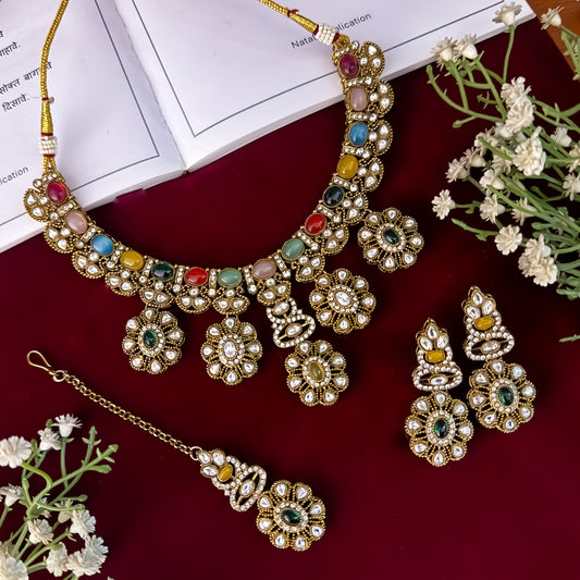 Multi Aaruvi Sabyasachi Necklace Set