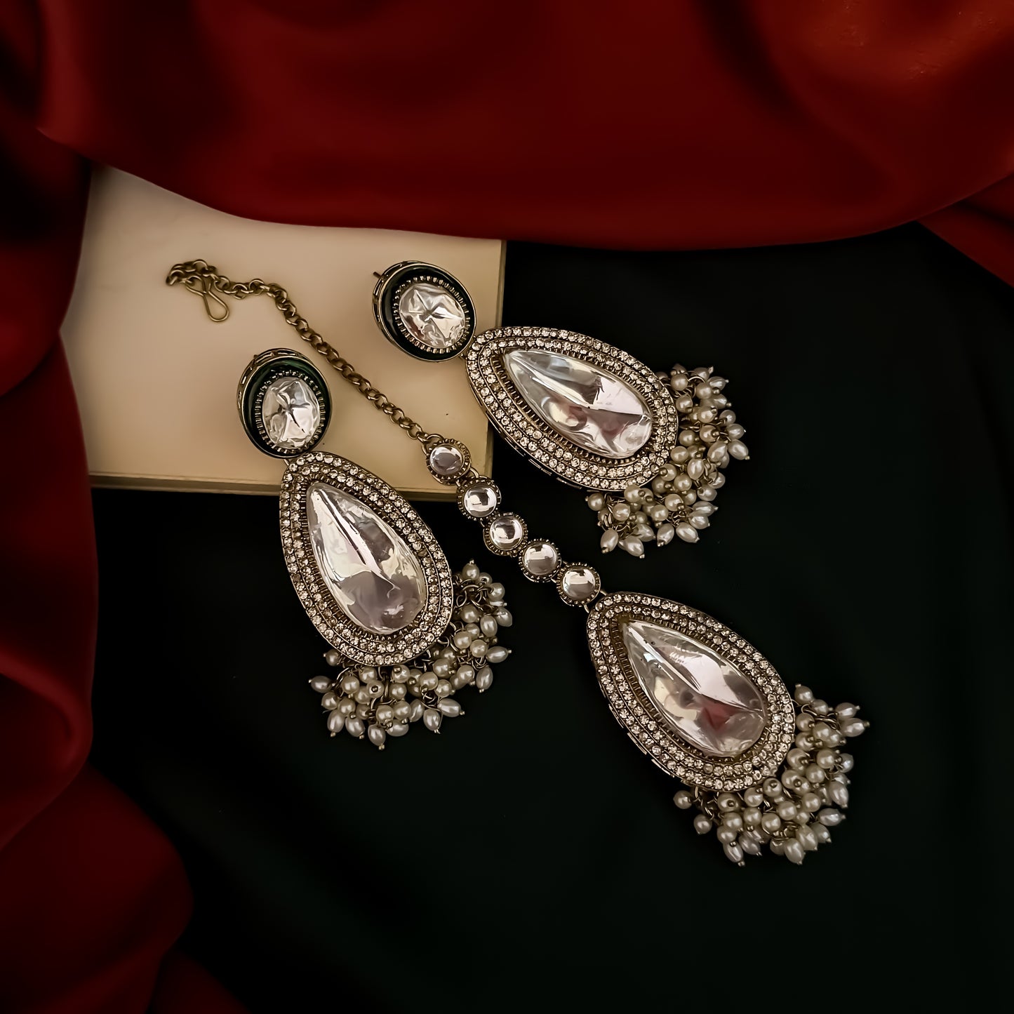 Lavanya Premium Kundan Necklace Set - Golden