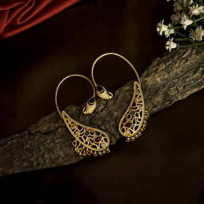 Vridhi Premium Kashmiri Brass Earcuff Earrings - Multi