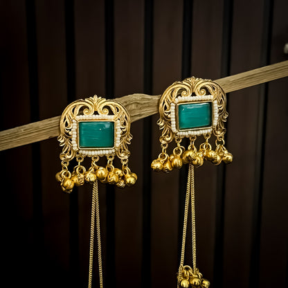 Romika Dehjoor Kashmiri Ghunghroo Earrings - Pastel Green