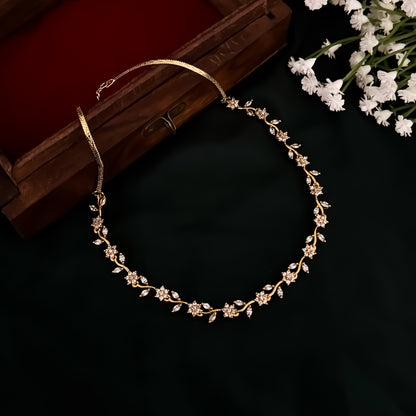Petals Diamond Minimal AD Necklace Set