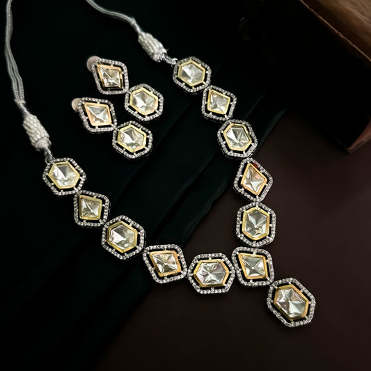 Uni Uncut Polki AD Necklace Set