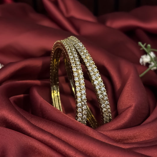 Golden Elara Premium AD Bangles Golden (Set of 4)