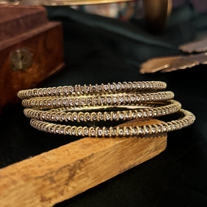Lavanya Premium AD Bangles Golden (Set of 4)