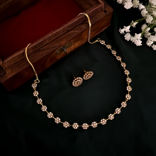 Daisy Diamond Minimal AD Necklace Set