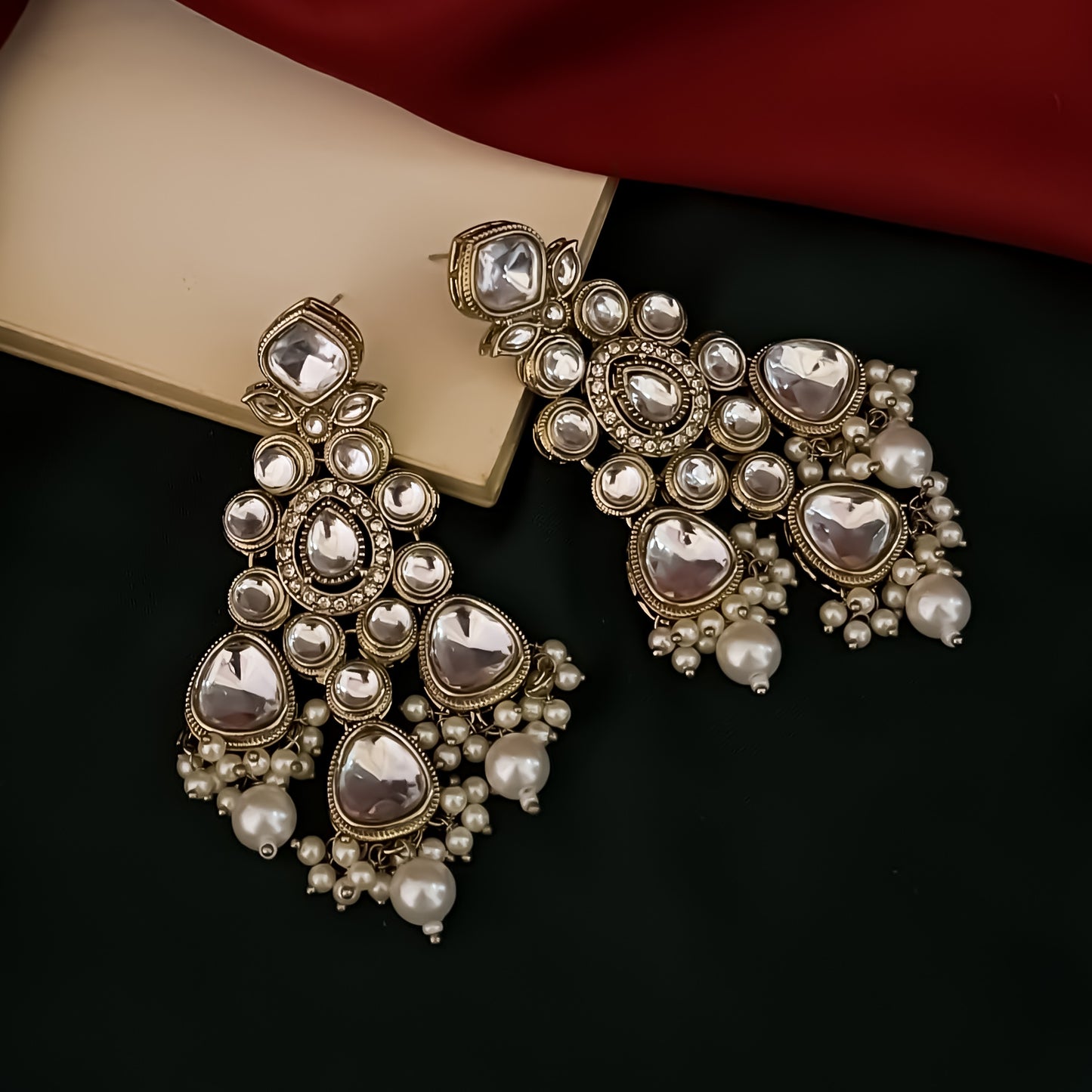 Swara Premium Kundan Necklace Set - Golden