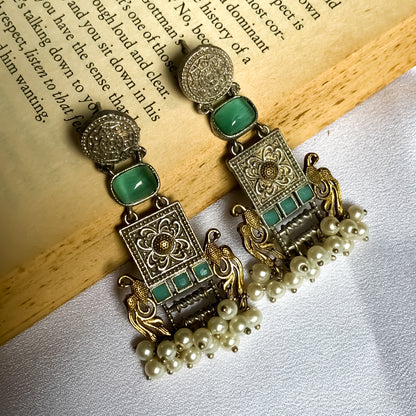 Nandini SLA Brass Earrings - Turquoise